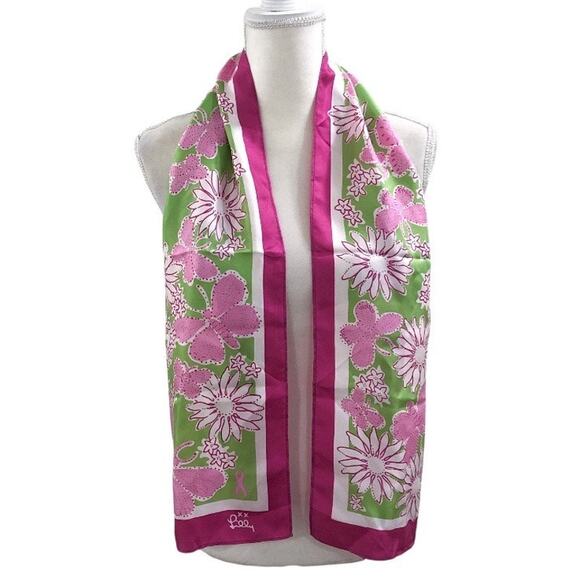 Lilly Pulitzer Accessories - Lilly Pulitzer 100% Silk Pink Butterly Scarf
